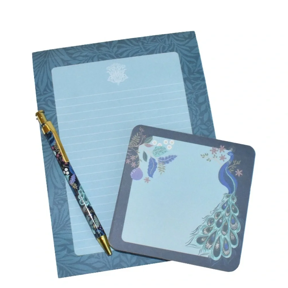 Peacock Stationery Set